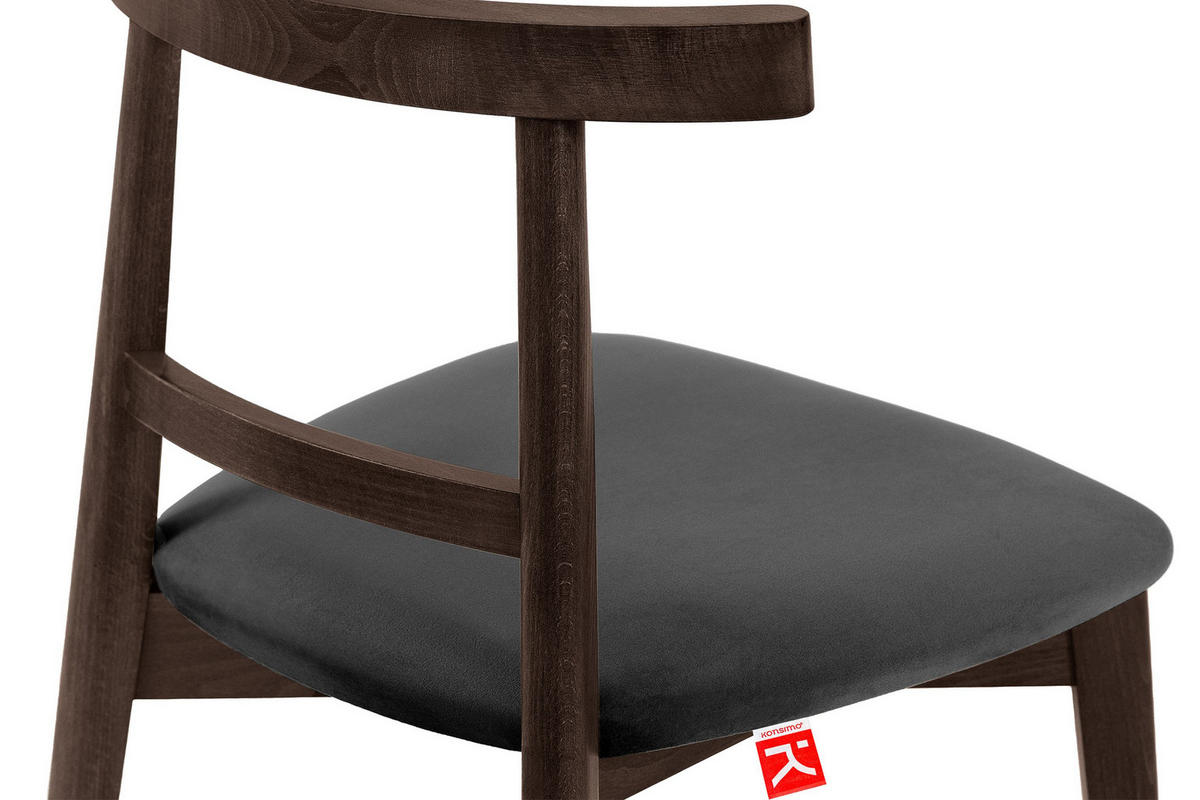 ESSTISCHSTÜHLE LILIO 2 St Vintage, Graphit / dunkelbraun - Dunkelgrau/Dunkelbraun, Holz/Textil (47/76/45cm) - KONSIMO®