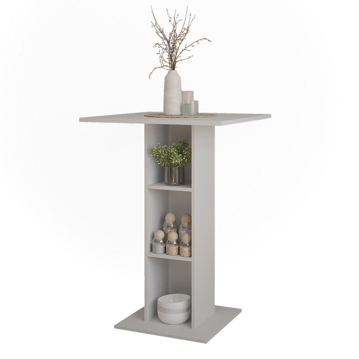 BAROVÝ STŮL Repose Bílá - bílá, kompozitní dřevo (75/75/106cm) - Vicco