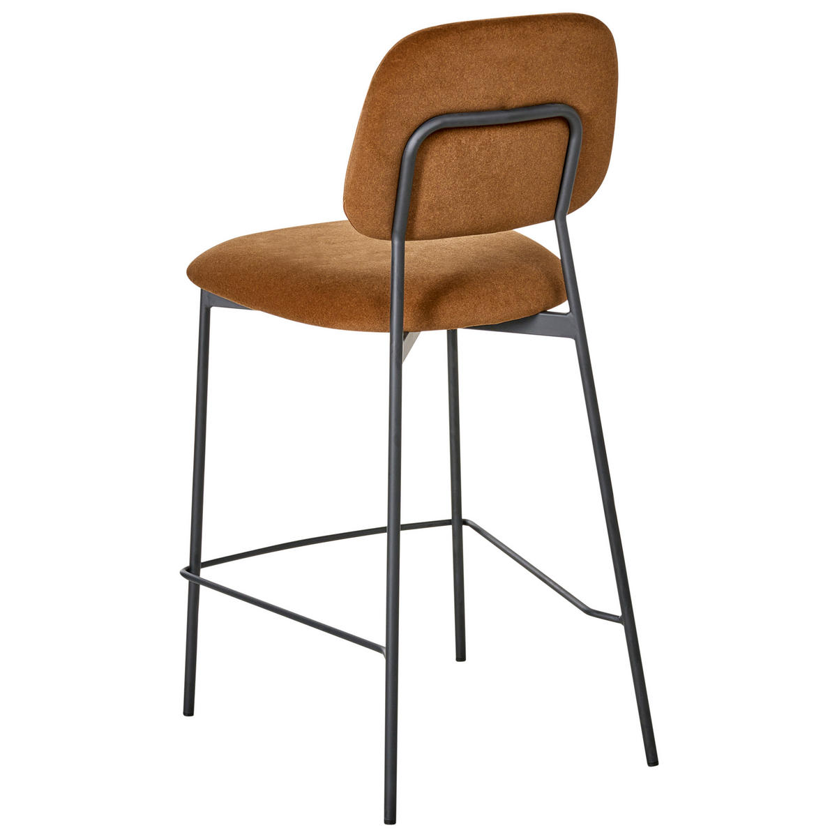 BARSTÜHLEN 2er-Set Goldbraun Duette - Schwarz/Braun, Textil (45/96/48cm) - Beliani