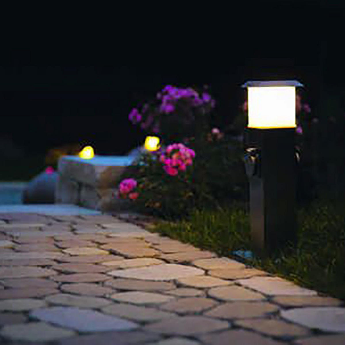LED WEGELEUCHTE Edelstahl Silber - Silberfarben, Metall (15.5/40/15.5cm)