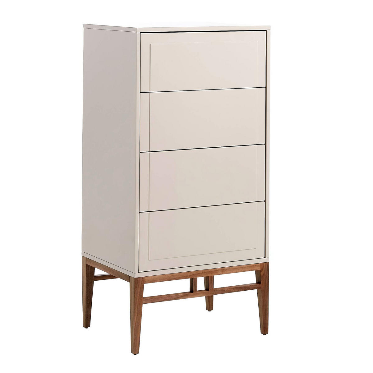 KOMMODE Chiffonier in Beige und Walnussholz 60/45/120 cm - Walnussfarben/Grau, Holz (60/120/45cm) - ANGEL CERDA