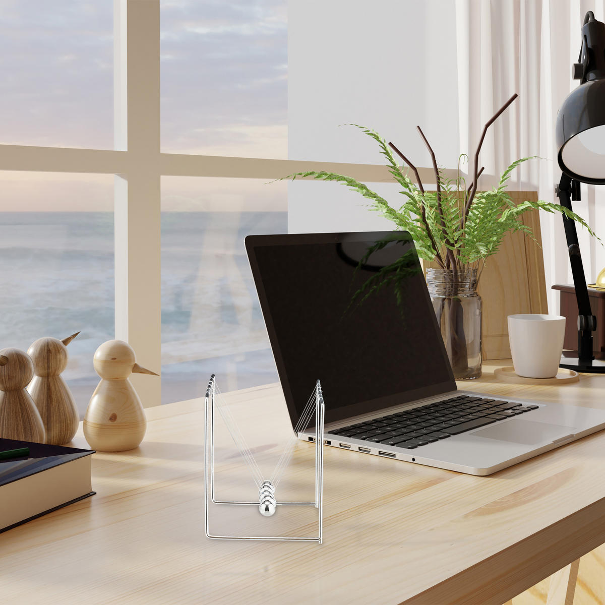 NEWTON Pendel - Silberfarben, Metall (10.5/11/13.5cm) - Relaxdays