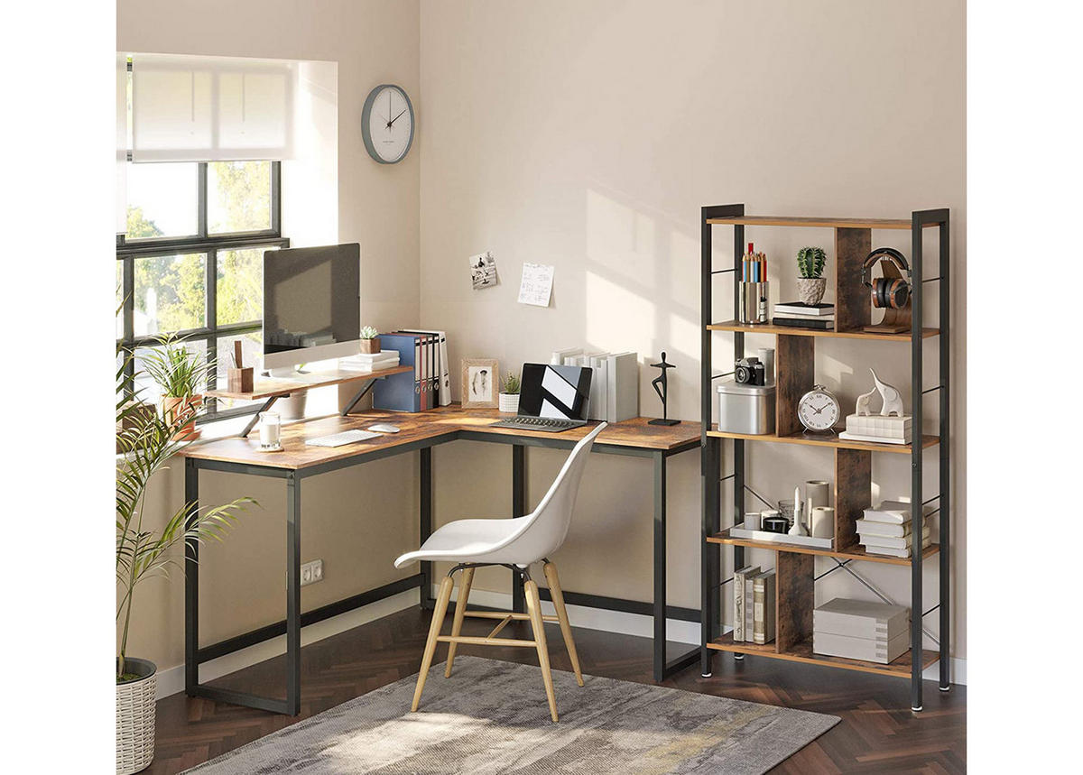 ECK-COMPUTERTISCH braun/schwarz - Braun, Holzwerkstoff (140/130/76cm) - A2A Home