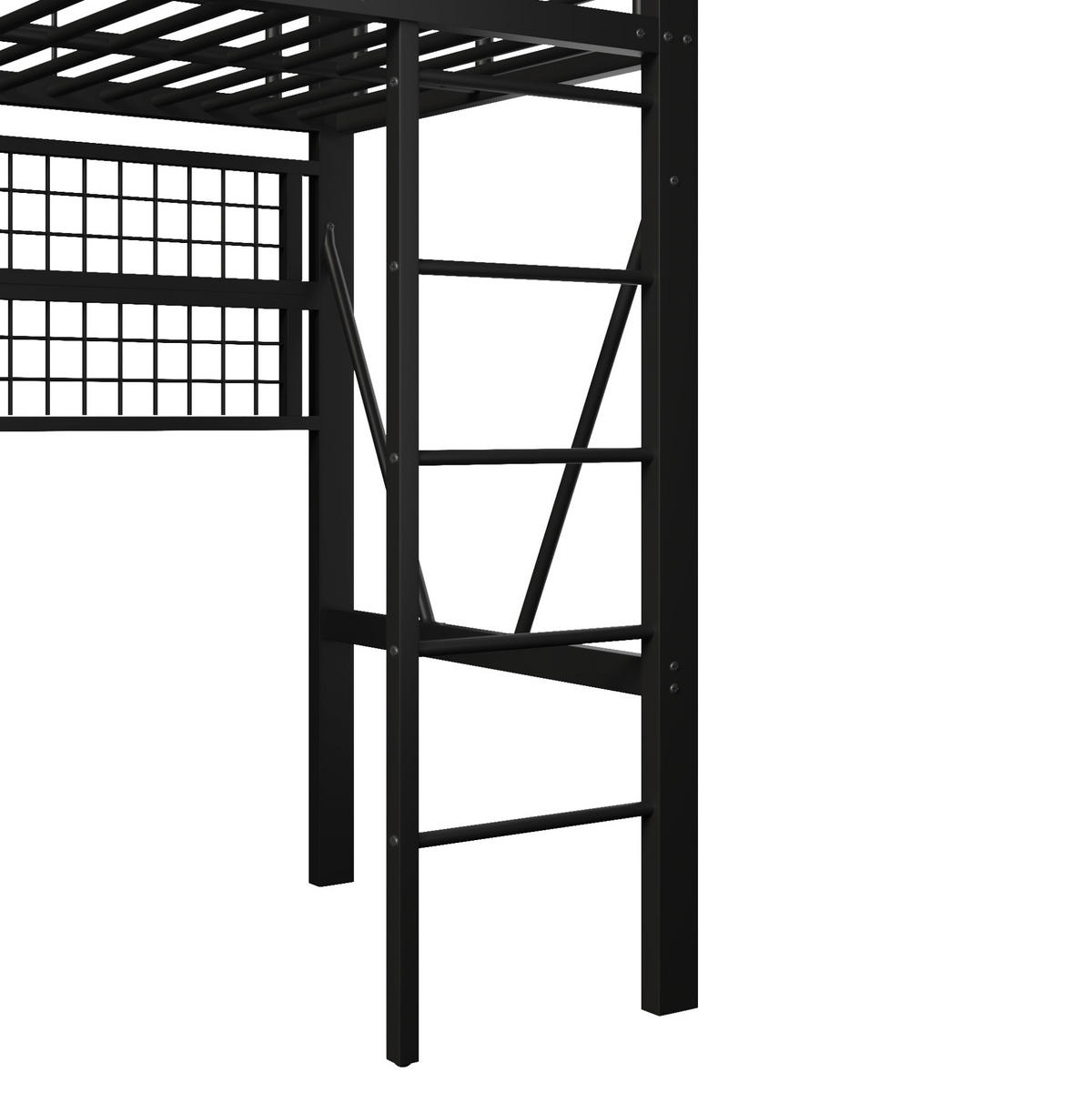 HOCHBETT mit Ablage und LED 90x200 cm Metall Schwarz - Schwarz, Metall (90/200cm) - Beauniv