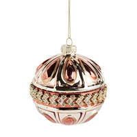 WEIHNACHTSKUGEL Glas FLORETTO, 9x10,5 cm, Rot, Christbaumkugeln, Weihnachtsdeko Xmas, Christmas Deko - Rot, Glas (9/10.5/9cm) - home&you