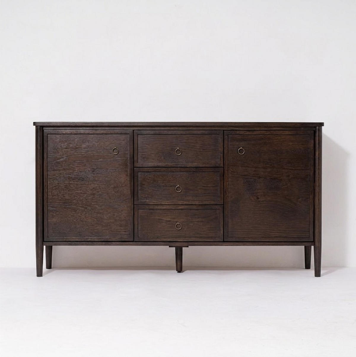 SIDEBOARD Rose, Eichenholz und Eichenfurnier, Espresso - Braun, Holz (150/80/45cm) - WOODEK