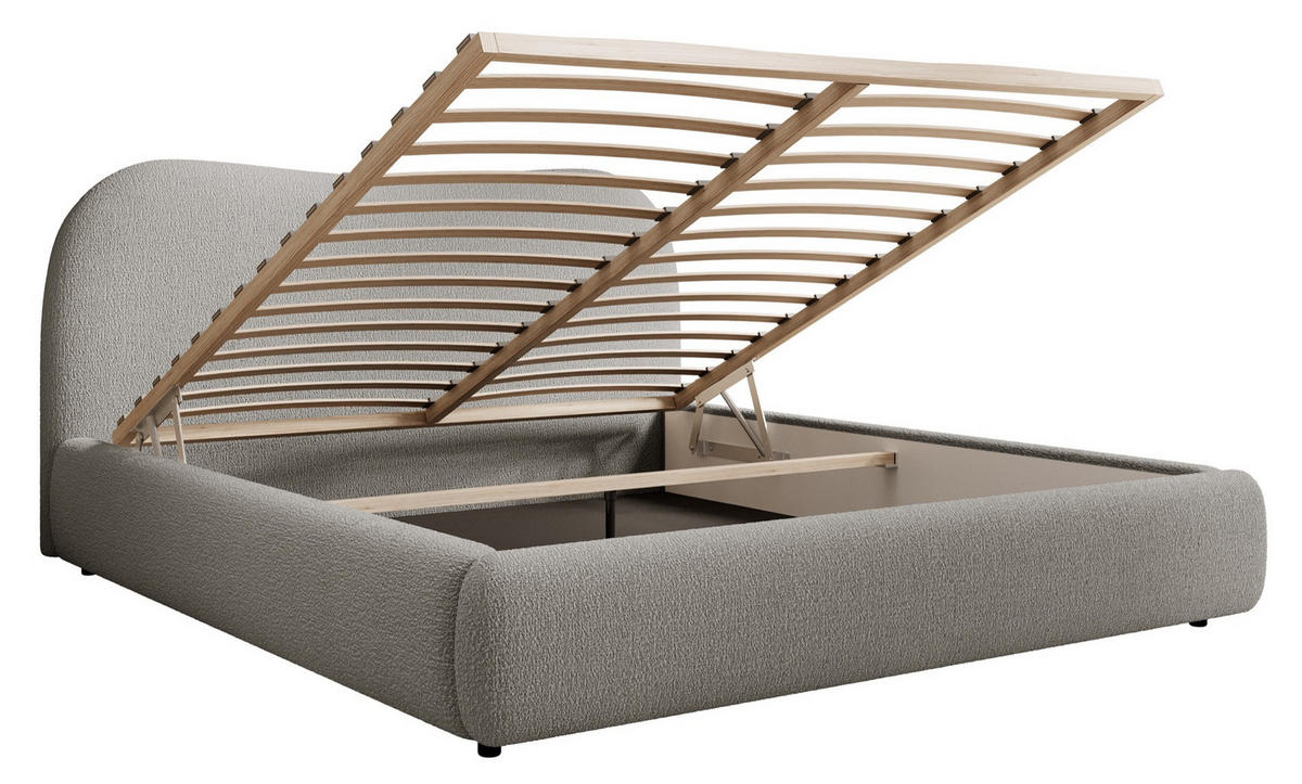 POLSTERBETT SIMSALO Dunkelgrau 140x200 cm - Dunkelgrau/Schwarz, Holz/Textil (140/200cm) - Selsey