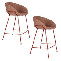 BARHOCKER Feston Rückenlehne 65 cm Rot - 2 er Set - Rot, Metall (54.5/88.5/53cm) - Zuiver