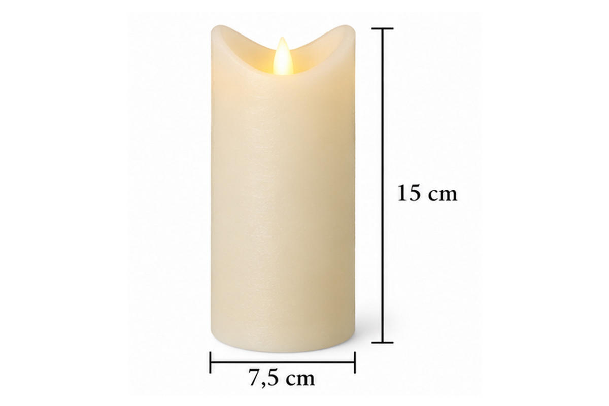 LED-KERZE Ø7,5x15 cm, Creme - Creme, Naturmaterialien (7.5/7.5/15cm) - dasmöbelwerk