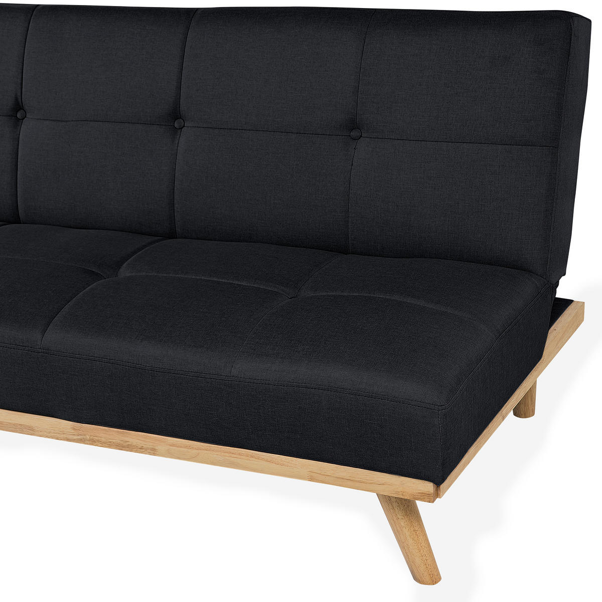 3-SITZER-SCHLAFSOFA Polyester Schwarz Froya - Schwarz, Textil (183/80/80cm) - Beliani