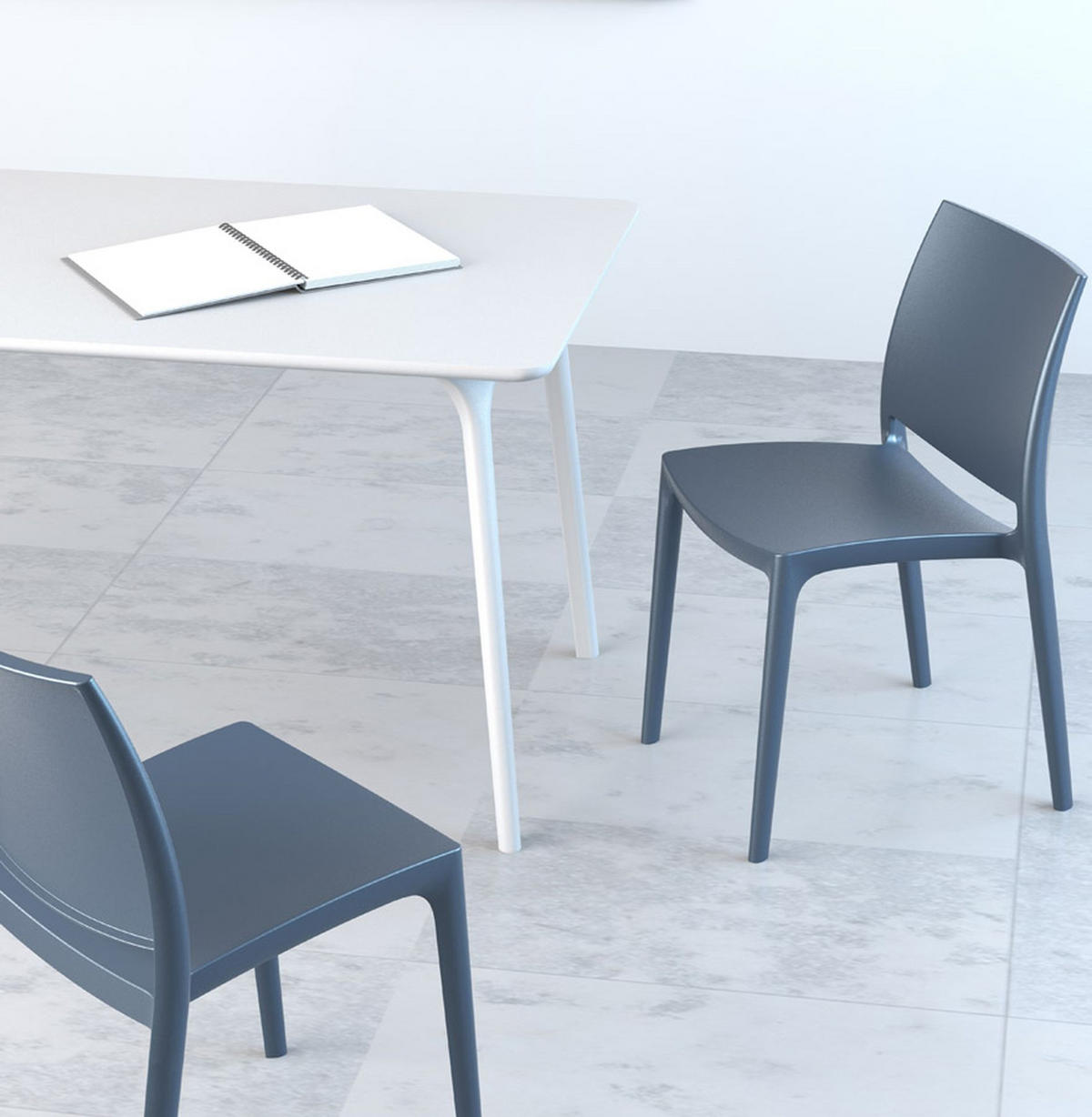 STUHL ENZO dunkelgrau - Dunkelgrau/Anthrazit, Kunststoff (45/81/50cm) - Légia Home