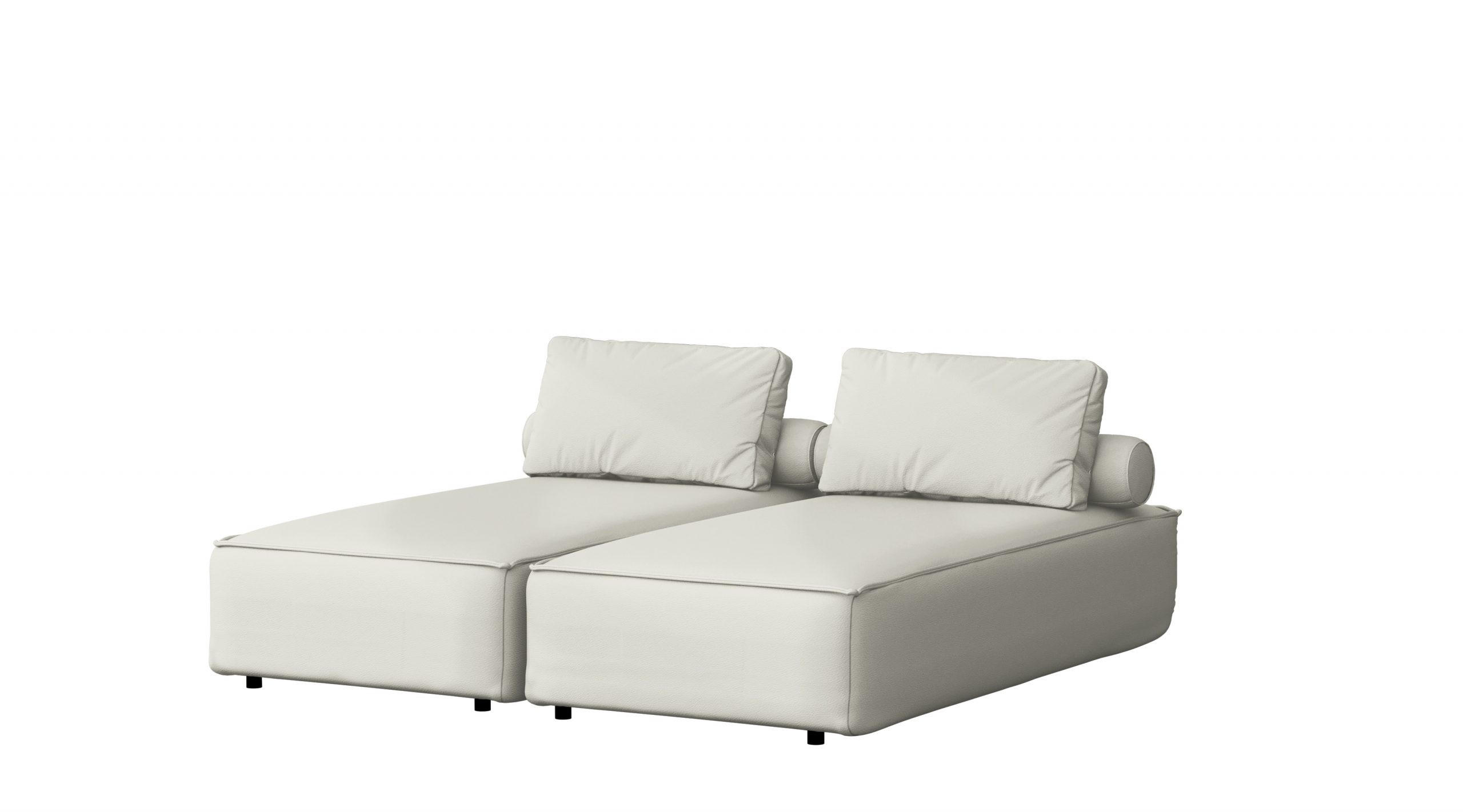 GARTENCHAISELONGUE Doppelter MALIBU Creme - Creme, Holz (180/73/194cm) - Kaiser Möbel