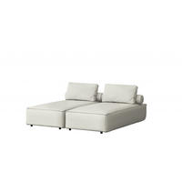 GARTENCHAISELONGUE Doppelter MALIBU Creme - Creme, Holz (180/73/194cm) - Kaiser Möbel