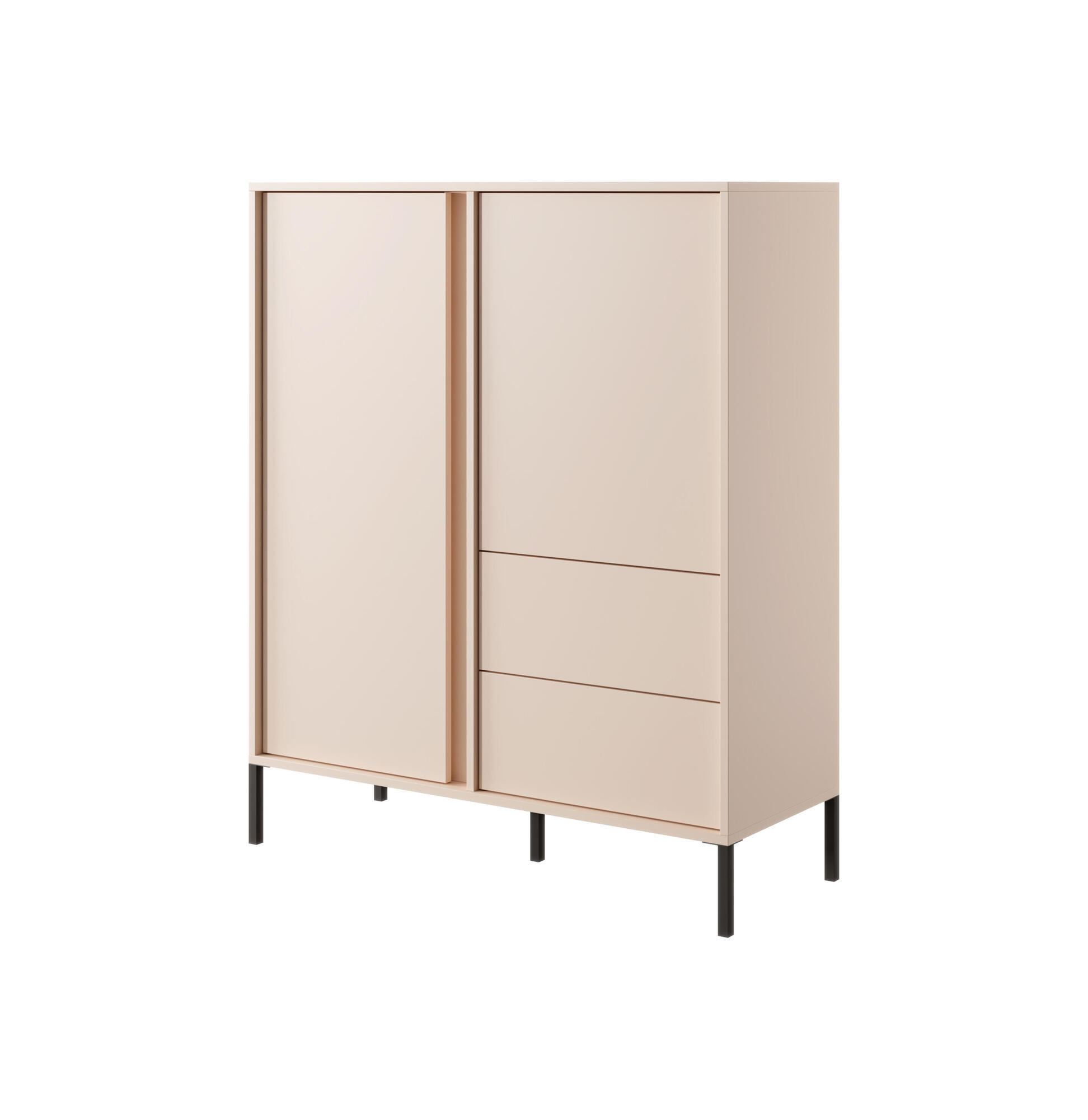 SIDEBOARD DAST Beige 103x40x123 cm - Beige, Holzwerkstoff (103/123/40cm) - FURNLUX
