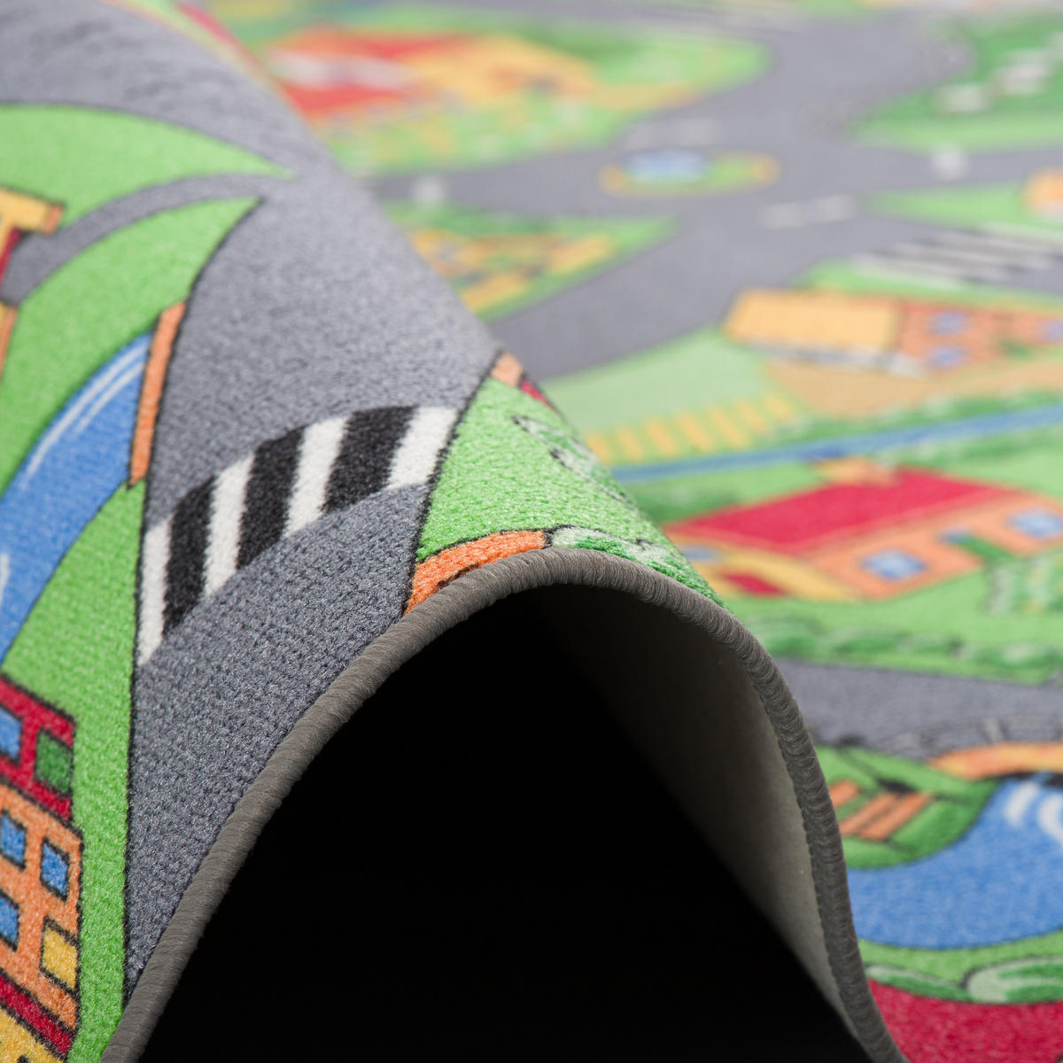 KINDER SPIEL STRASSENTEPPICH - Grün, Textil (80/160cm) - Snapstyle
