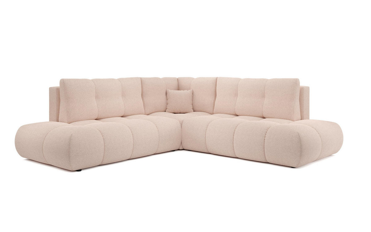ECKSOFA DUCA II L-S Orange Jersey mit Schlaffunktion - Orange, Holz (266.5/266.5cm) - MASSENO