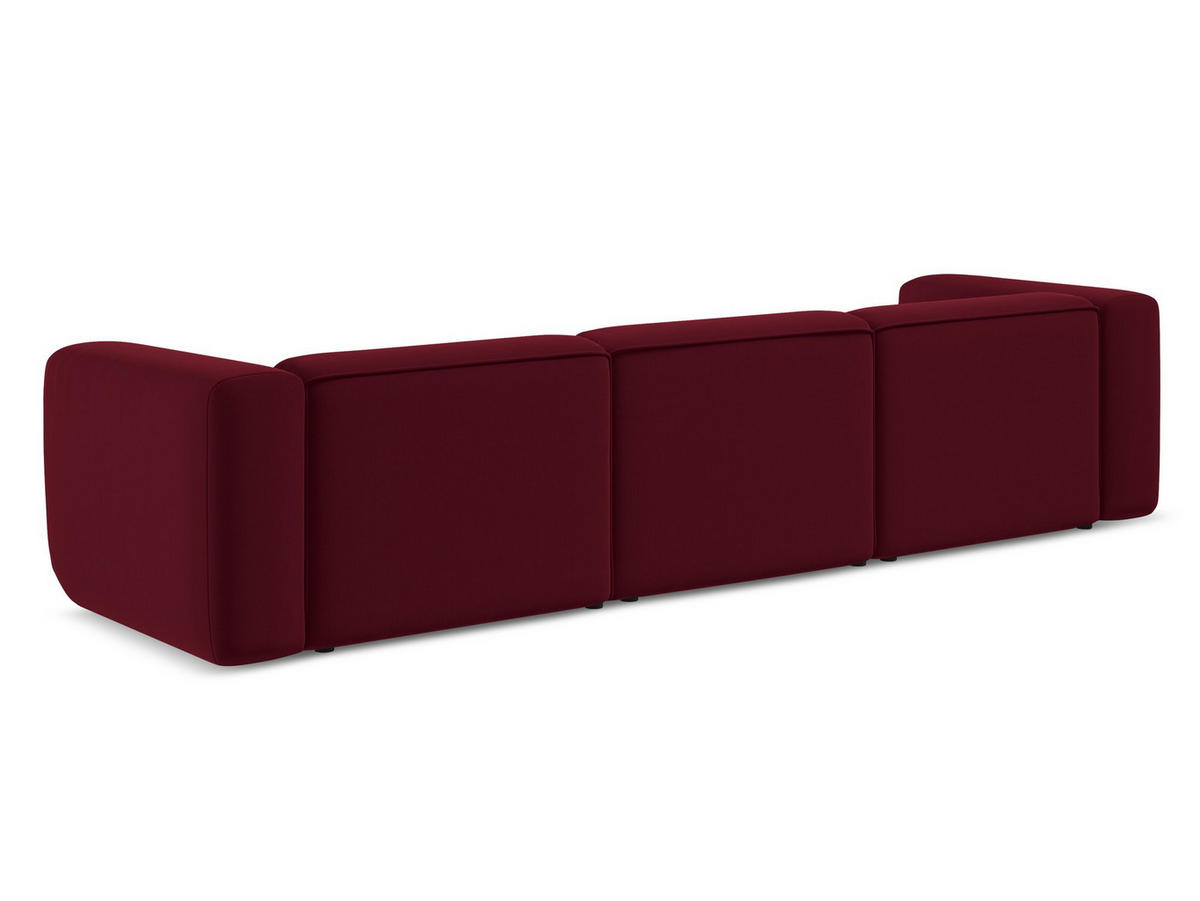 4-SITZER-SOFA Samt Stoff Rot - Bordeaux/Rot, Kunststoff/Textil (319/70/89cm) - Makamii