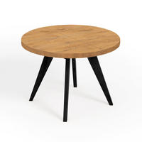 ESSTISCH LORA, Durchmesser: 120 / 220 cm Eiche Lancelot / Schwarz - Eichefarben/Schwarz, Holz (120/220/76cm) - Dekori_Interiors