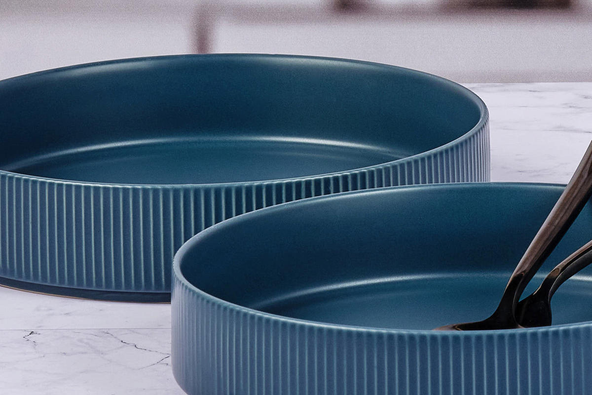 SERVICE Die Essentials Scandi - 12er-Set - Marineblau - Blau, Keramik (1/1/1cm) - Björn