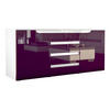 SIDEBOARD Sintra Brombeer Hochglanz / Weiß Hochglanz - Brombeere, Holzwerkstoff (139/72/35cm) - Vladon