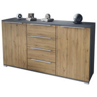 SIDEBOARD Linio Eiche Evoke - Eiche San Remo, Holzwerkstoff (138.5/75.5/35cm) - Vladon