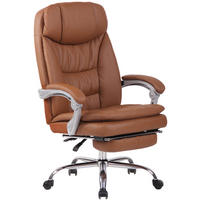 BÜROSTUHL XL Troja, Kunstleder Hellbraun - Hellbraun, Textil/Metall (67/122/67cm) - TPFLiving