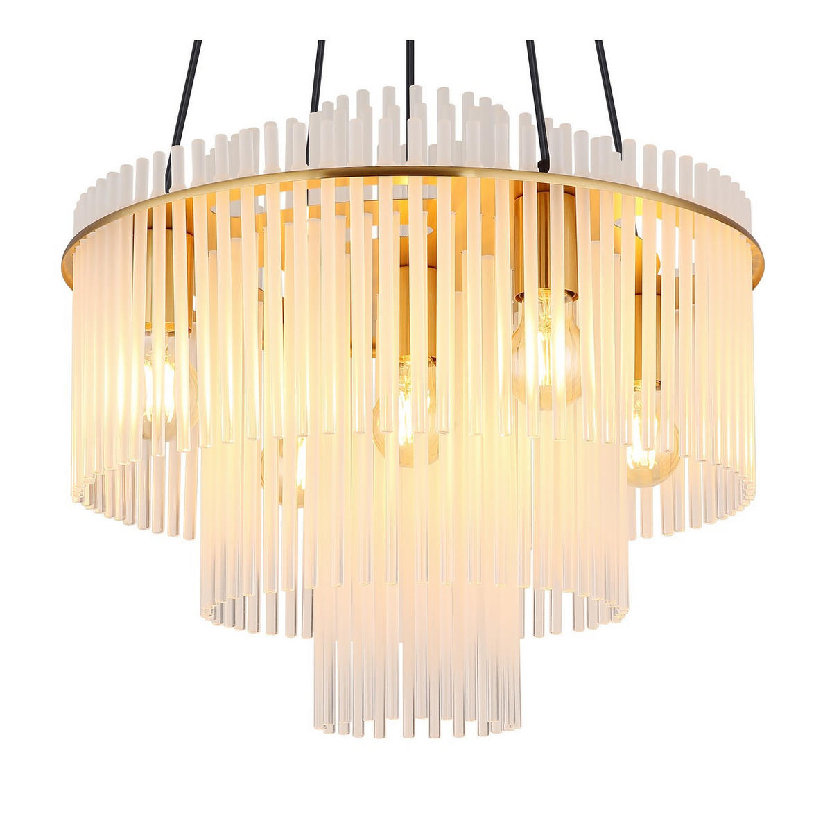 KRONLEUCHTER Gorley Metall Gold - Goldfarben, Glas (50/50/120cm) - Globo Lighting