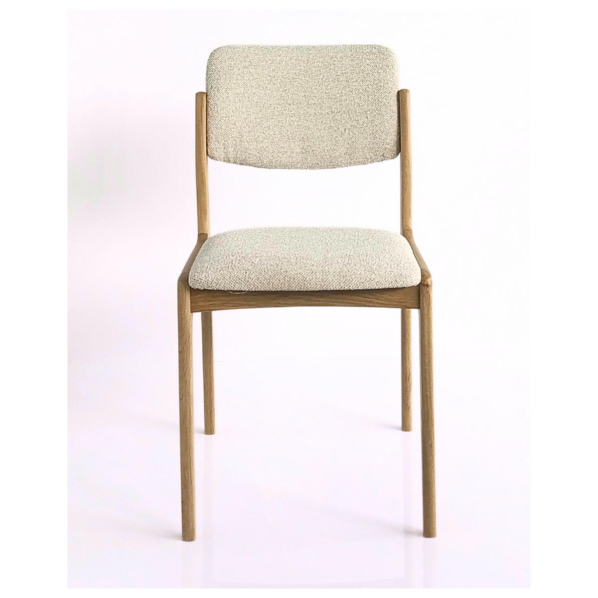 ESSZIMMERSTHUHL Oslo, Natur Massiveiche + beiger Stoff - Beige, Holz (52/45cm) - WOODEK