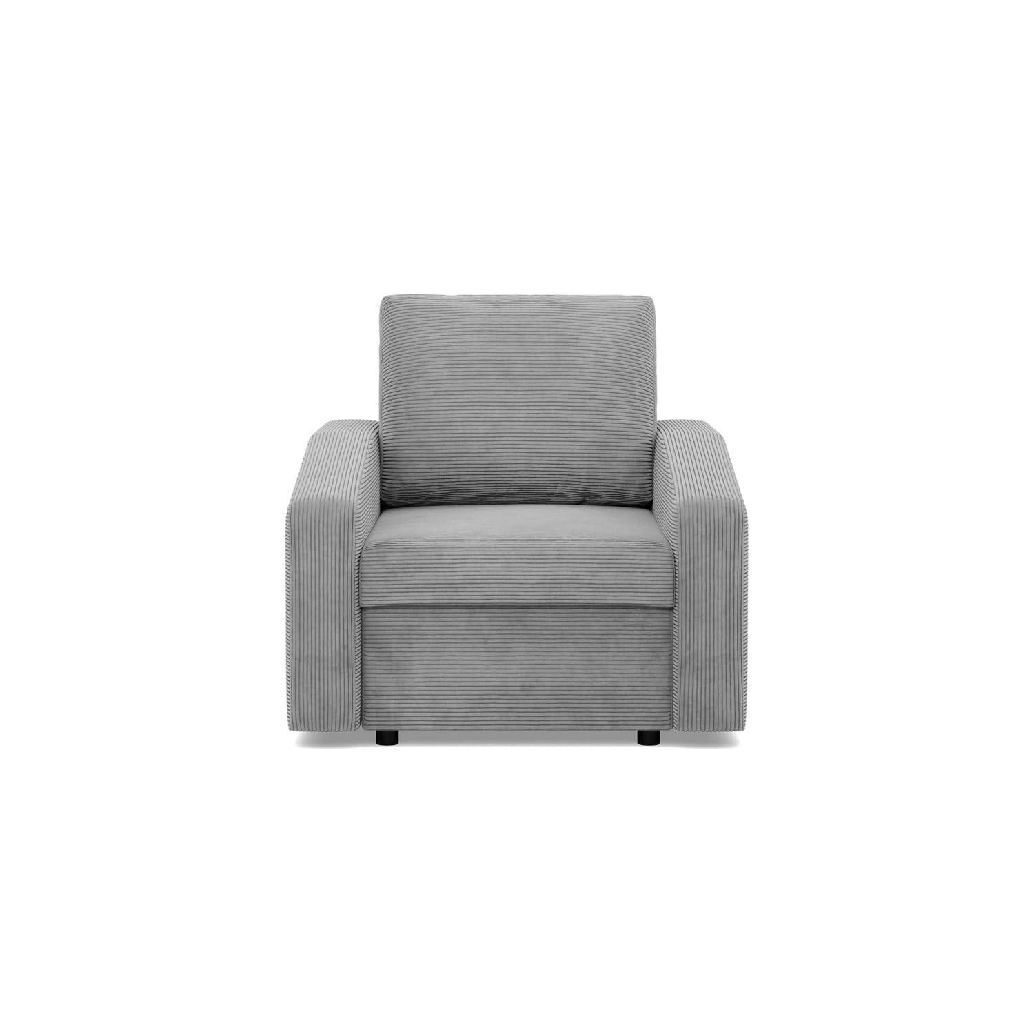 LOUNGESESSEL NEO, Cord - Grau - Grau, Textil (83/85/92cm) - Mebligo