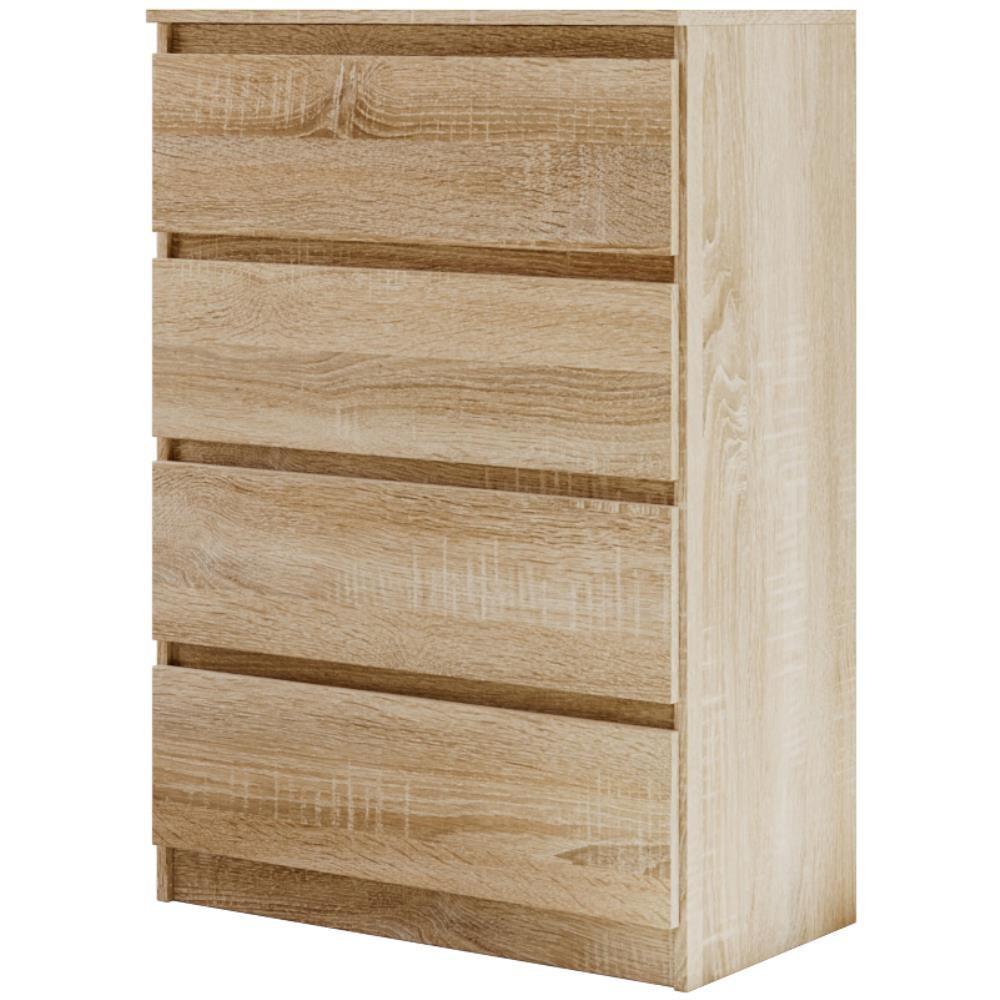 KOMMODE Lemon 70 cm mit vier Schubladen eiche Sonoma - Sonoma Eiche, Holzwerkstoff (70/102/39cm) - Beautysofa