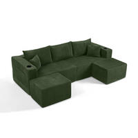 WOHNLANDSCHAFT DE-34629 modular mit 2 Ottomanen Grün - Grün, Textil (138/75/230cm) - ComfortXL