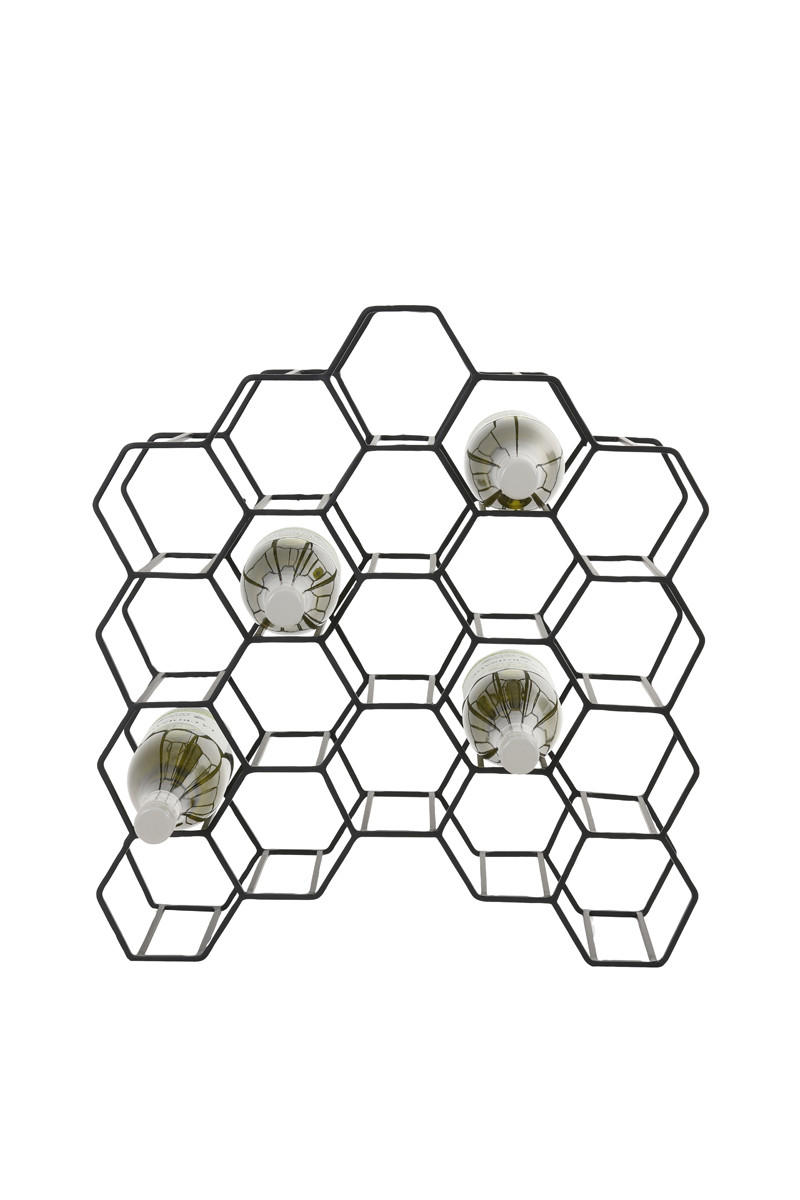 WEINREGAL Salbris Schwarz 48/18/52 cm - Schwarz, Metall (18/52/48cm) - Light & Living