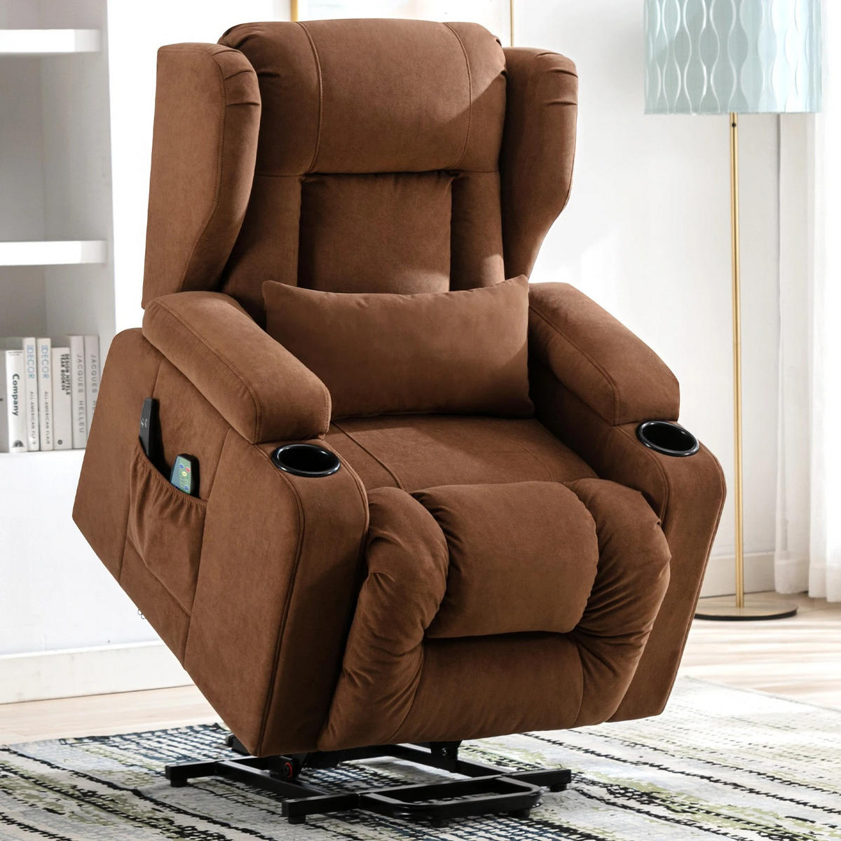 RELAXSESSEL Aufstehhilfe Stoff Braun - Braun, Textil (82.8/100.33/74.93cm) - Kaket