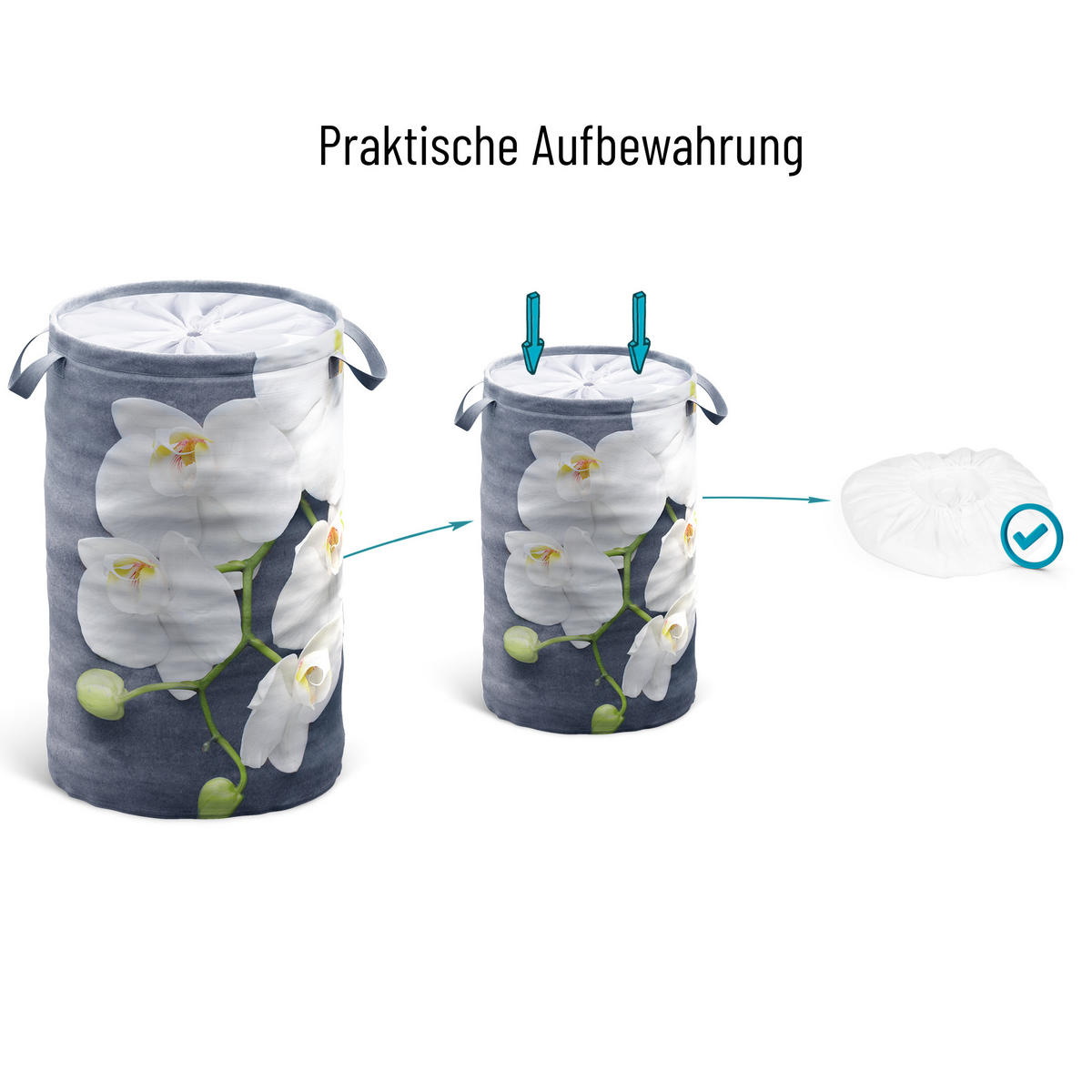 WÄSCHEKORB Pretty - Grau, Textil (37/55/55cm) - Sanilo