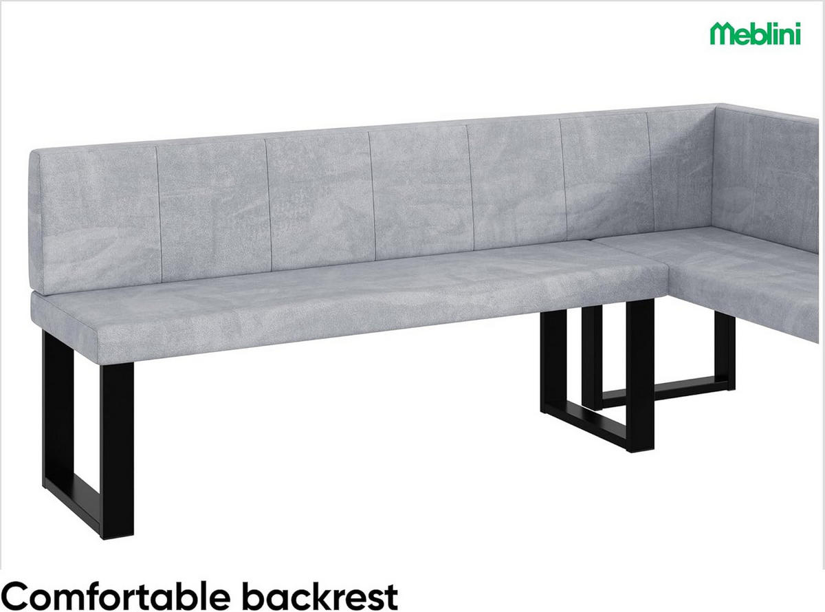 ECKBANK PETER_U - Hellgrau, Textil (142/196cm) - Meblini