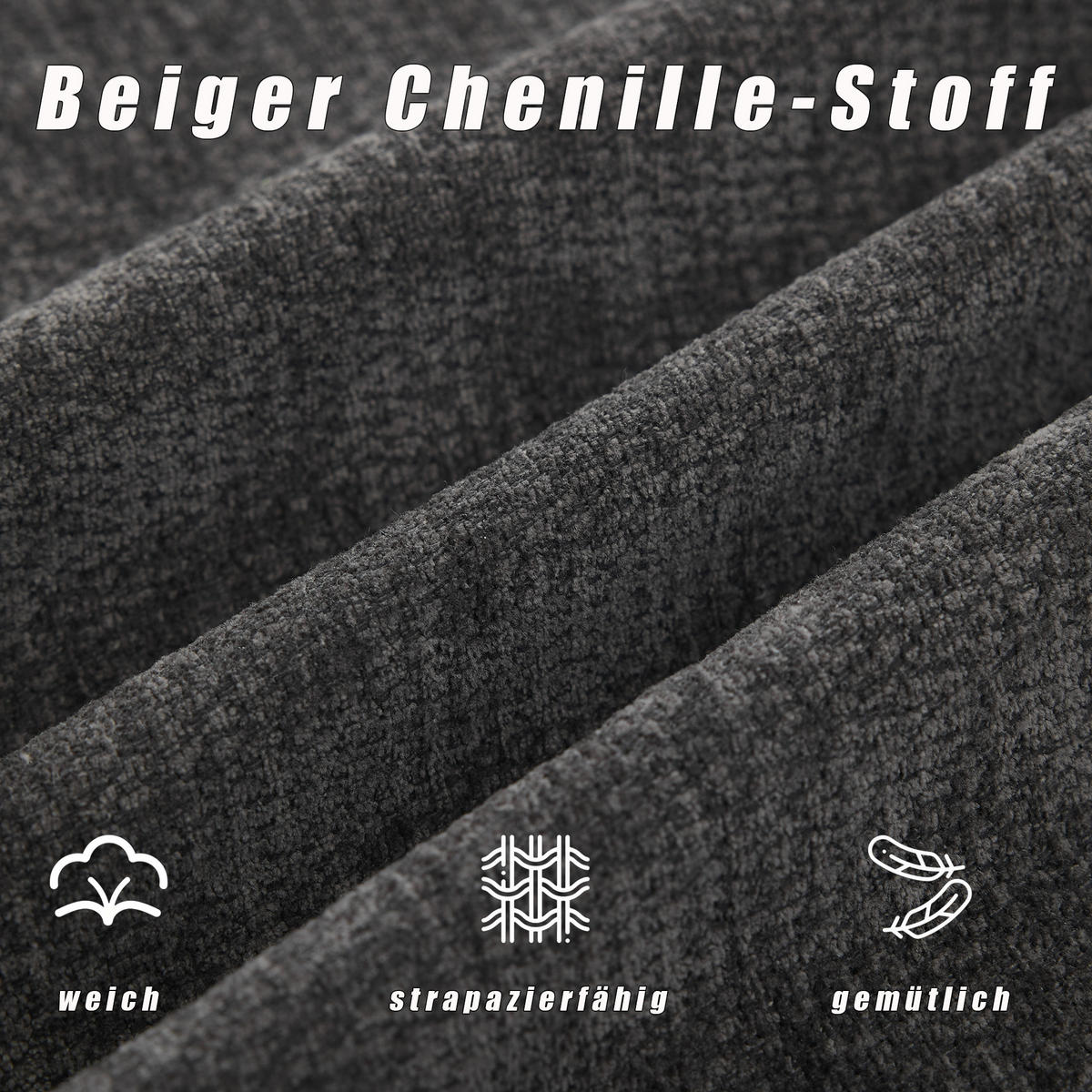 SCHLAFSOFA 127/75.5/83 cm Dunkelgrau mit Armlehnen und Seitentaschen - Dunkelgrau, Textil (75.5/83/127cm) - Oxeza