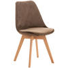 ESSZIMMERSTUHL Lines, Samt dunkelbraun - Dunkelbraun/Naturfarben, Holz/Textil (49/83/50cm) - TPFLiving