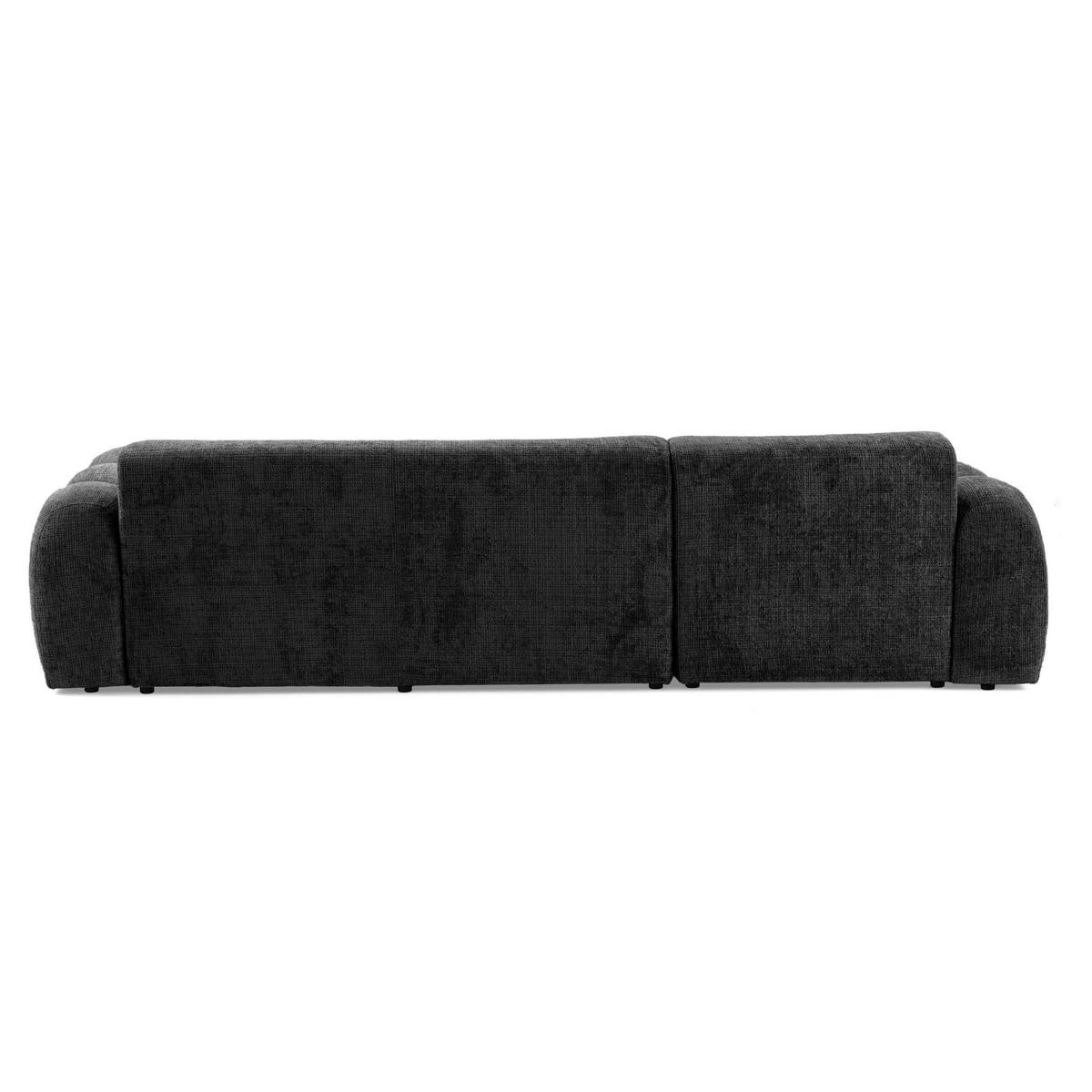 4-SITZER modulares Ecksofa VEER SET 1 Links, 298 x 175 cm, Chenille Webstoff Anthrazit - Anthrazit/Schwarz, Holz/Kunststoff (298/175cm) - Muffo