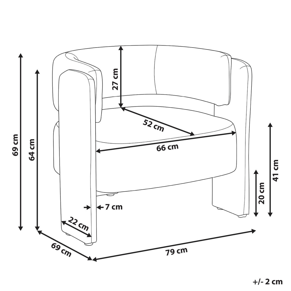 SESSEL Stoff Cremeweiß Maggeby - Weiß, Textil (79/69/69cm) - Beliani