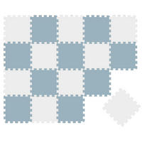 SPIELMATTE ab Null - 180/90/1 cm Puzzlematte - Graublau/Weiß - Multicolor, Kunststoff (30/30cm) - Littletom