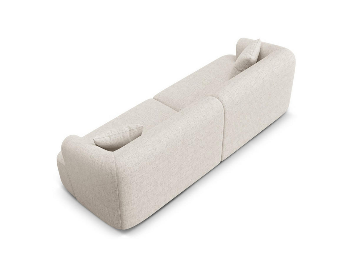 MODULARES-SOFA Campi aus strukturiertem Stoff leichtes beige 4 Sitzplätze - Creme, Textil (90/70/255cm) - Cosmopolitan Design