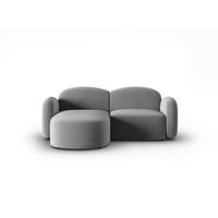 ECKSOFA links Blair aus Samt hellgrau 3 Sitzplätze - Hellgrau, Textil (155/194cm) - Micadoni
