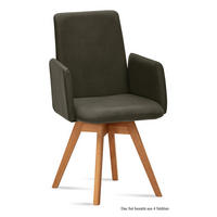 ARMLEHNSTUHL drehbar (4er-Set) Donny 52x92x60 Eiche geölt/Khaki - Dunkelgrün/Eichefarben, Kunststoff (60/92/52cm) - 58aufmkessel