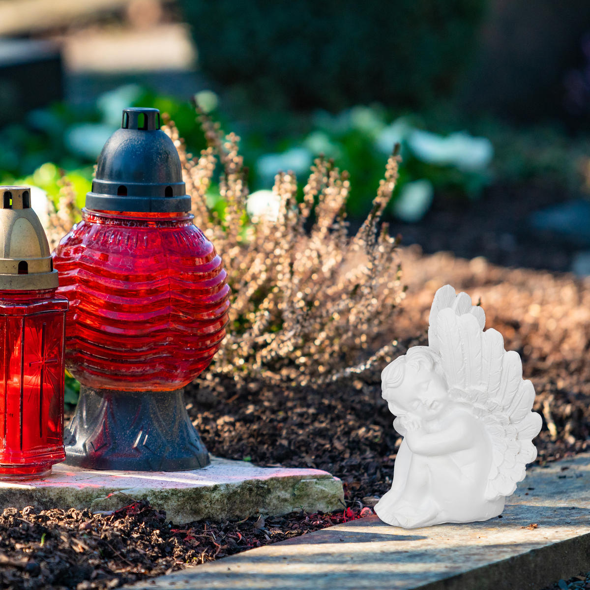 2XGRABENGEL - Weiß, Kunststoff (12.5/6/7.5cm) - Relaxdays