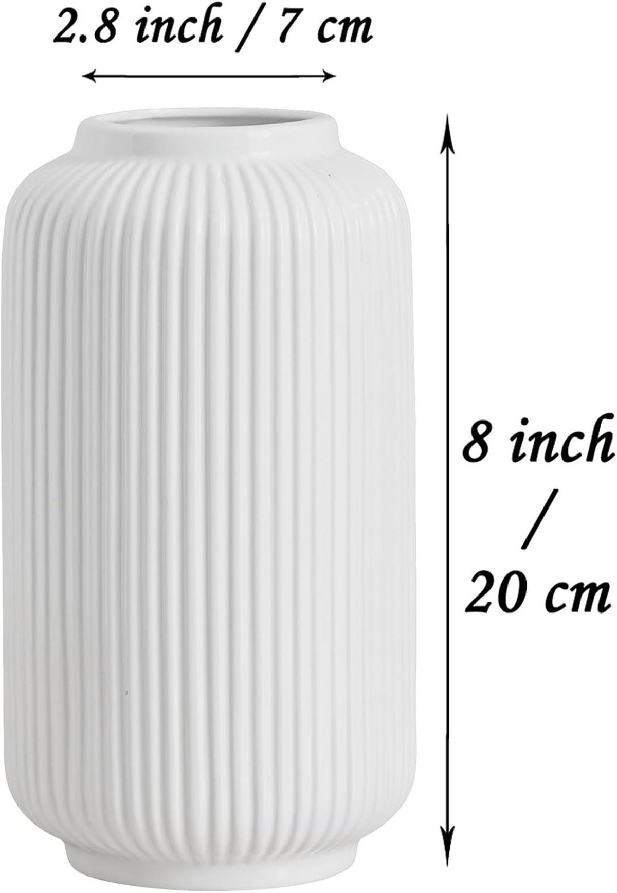 VASE 8 x 8 x 22 cm Kunststoff - Weiß, Kunststoff (20cm) - LIBRATON
