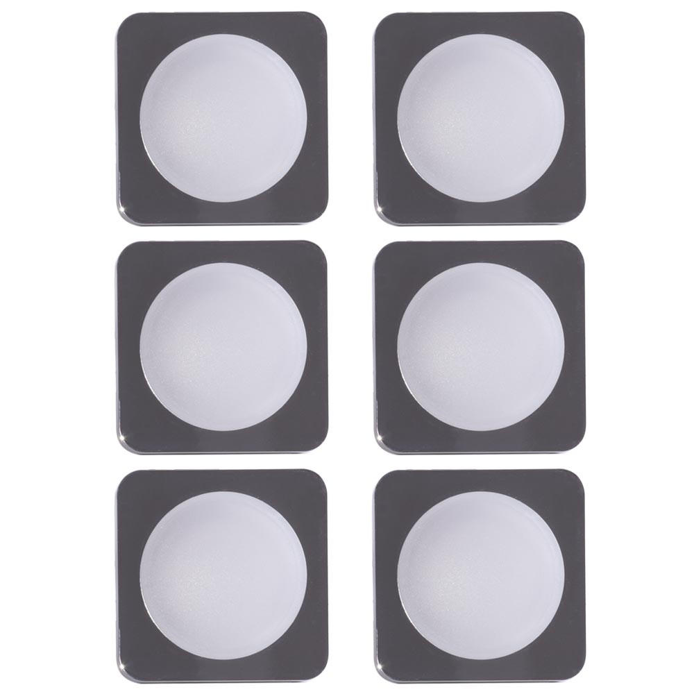 LED DECKENLEUCHTE Chrom Silber 6er Set - Silberfarben, Kunststoff (8.4/8.4/1.5cm)