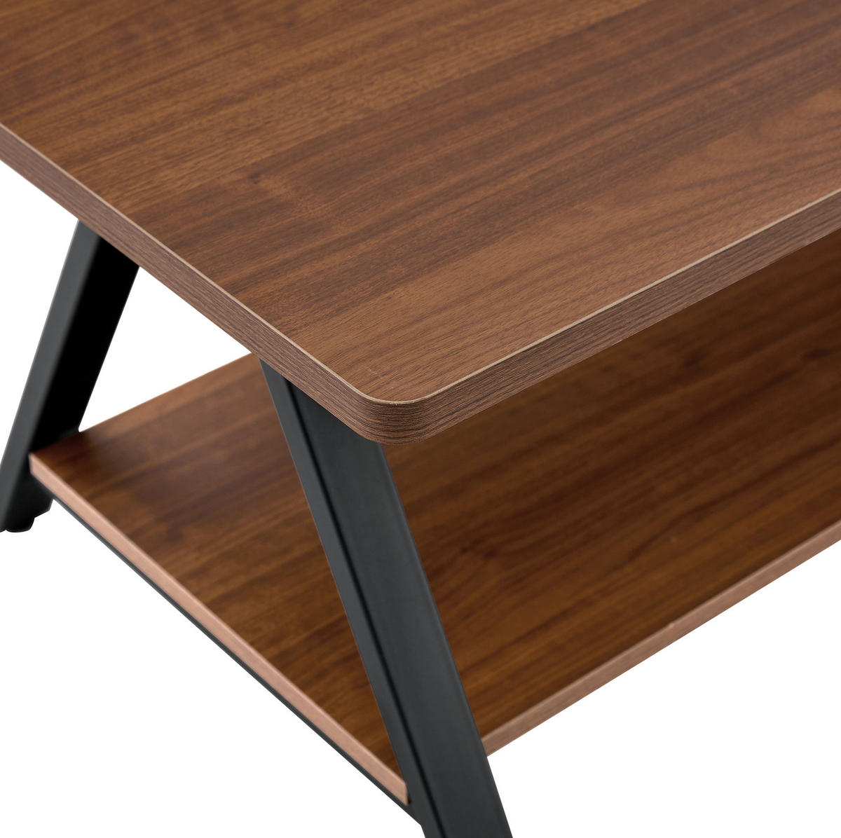 COUCHTISCH 110/57/44,5 cm mit Ablage im industriellen Design, Walnuss - Walnussfarben, Holzwerkstoff (110/57/44.5cm) - Redom