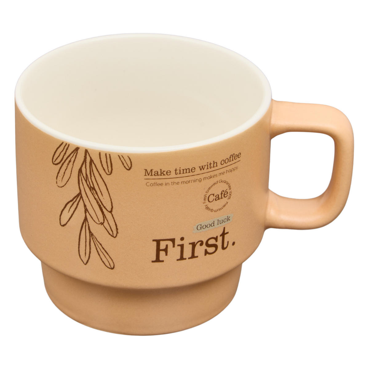KAFFEEBECHER 4er-Set Wellness Beige 220 ml 12,2/12,2/24 cm - Beige, Keramik (0.22L) - Secret de Gourmet