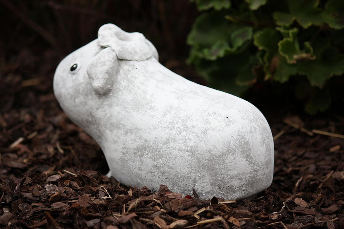 STEINFIGUR Meerschweinchen Helmut, Frostfest, massiver Steinguss - Grau, Stein (11/11/22cm) - stoneandstyle