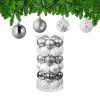30-TLG.WEIHNACHTSKUGELN-SET - Multicolor, Kunststoff (6/7/6cm) - Relaxdays